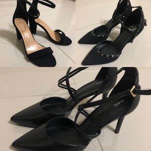 Set of three black heels